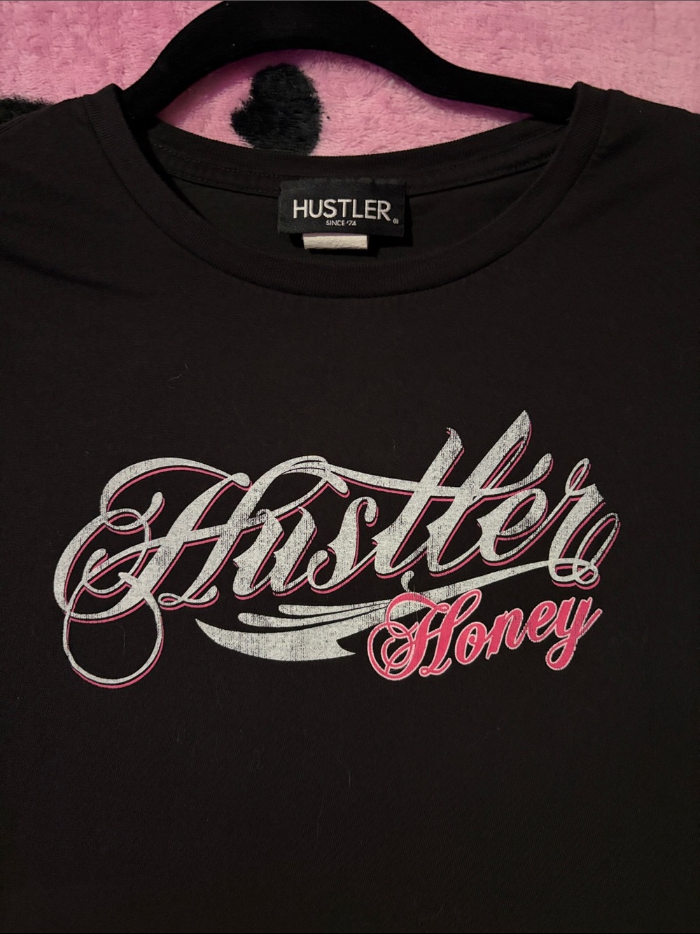 Hustler Hollywood Black Tee with back wings - Picture 2 of 5